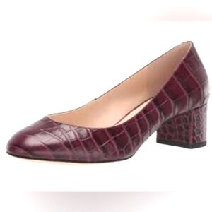 Cole Haan Leslie Burgundy Croc Embossed Low Profile Leather Pump Size 11